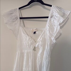 White Ruffled Dress Universal Thread Large